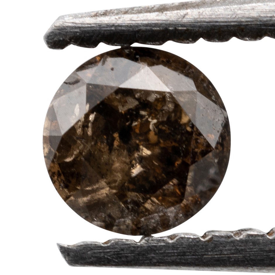 0.17ct Genuine Natural Champagne Diamond - Round Brilliant Cut