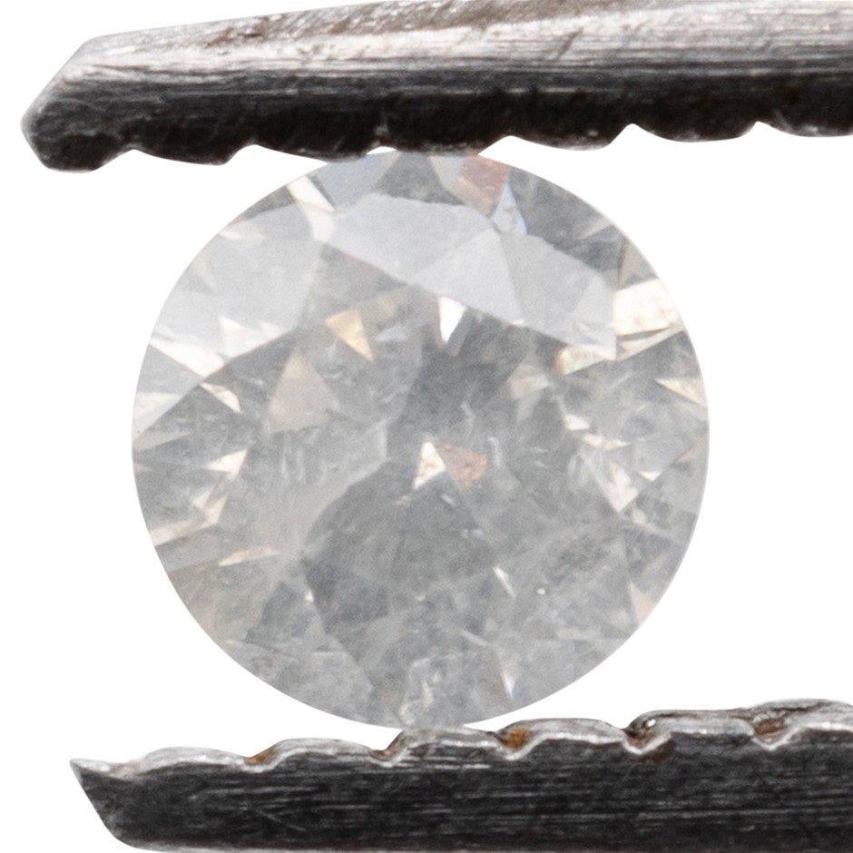 0.08ct Genuine Natural White Diamond - Round Brilliant Cut