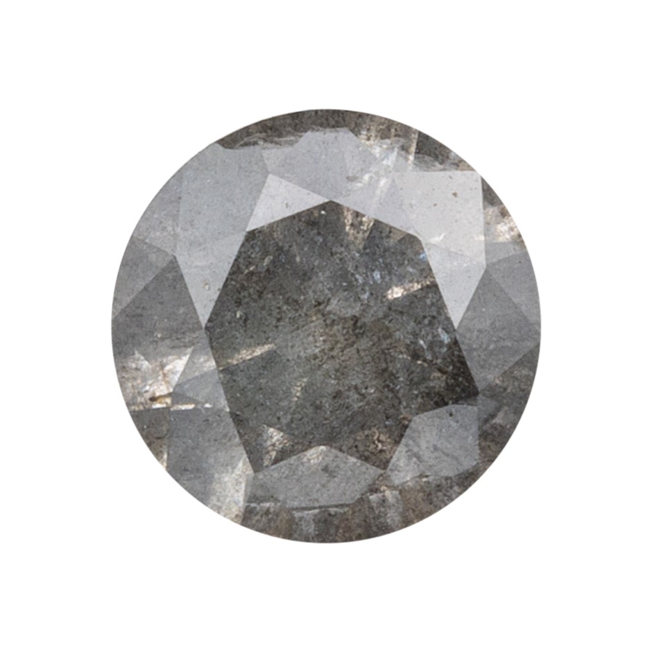 0.13ct Genuine Natural Grey Diamond - Round Brilliant Cut
