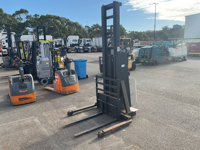 Unreserved Crown Stacker, Air compressor &Trollies