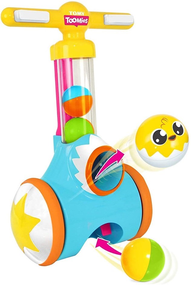 TOMY Pic N' Pop Toy, Multi Coloured, 5 Balls Included, Ages: 18 - 48 Months