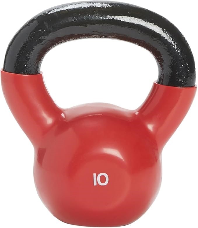 SPRI Kettlebell Weights Deluxe Cast Iron Vinyl Coated Comfort Grip Wide Han