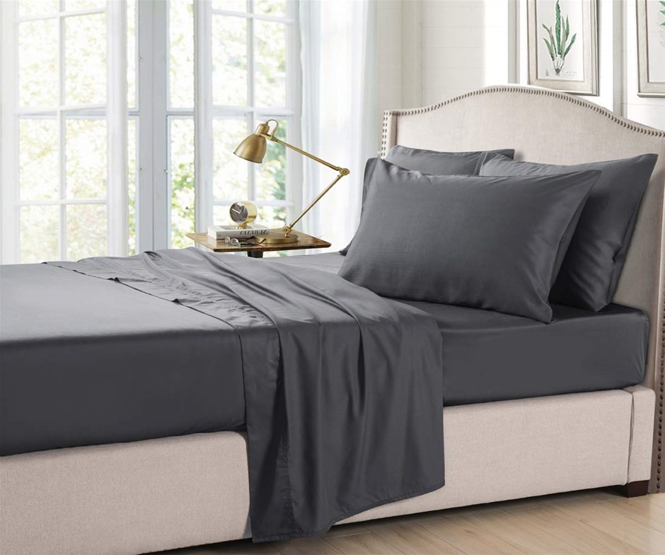 Organic Bamboo Sheet Set 350 Thread Count | Charcoal Grey | King