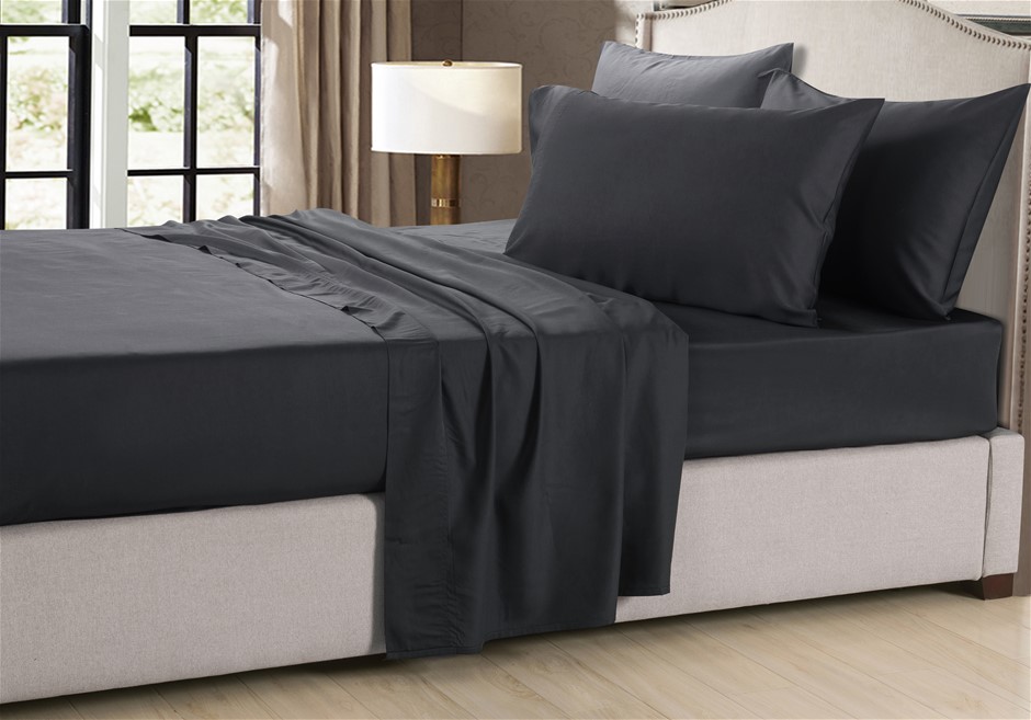 1200 Thread Count Egyptian Cotton Sheet Sheet| Black Charcoal | Single
