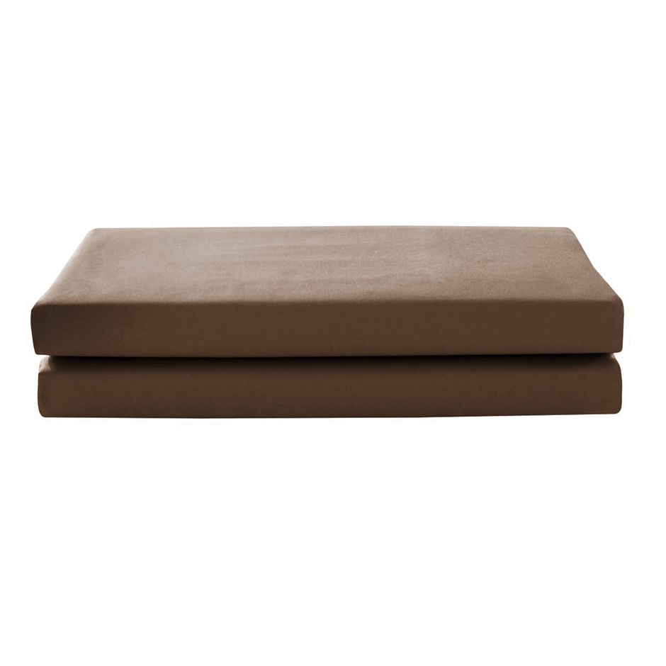 1200 Thread Count Egyptian Cotton Flat Sheet | Light Chocolate | Double