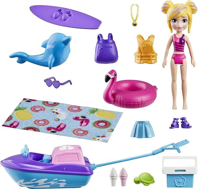 POLLY POCKET 3" Polly Water Doll Ski Splash Pack.