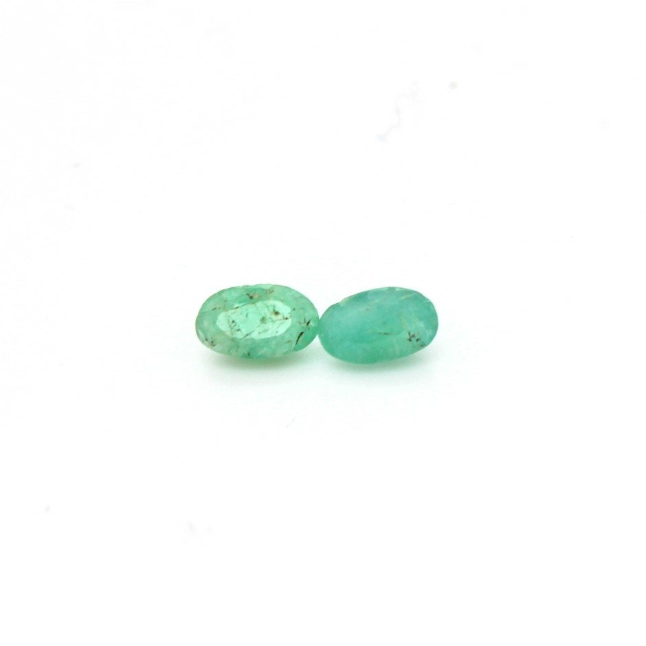 0.43 Ct Two Oval Emerald Gemstone