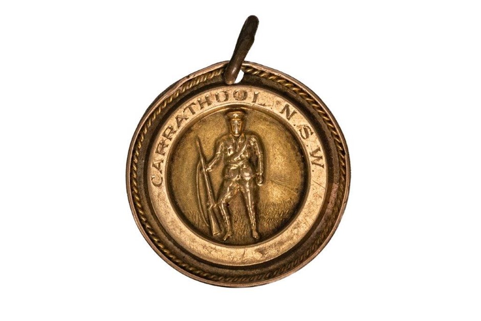 1918 AU WWI Return Medal, 9Ct Gold; M.J.Ledwidge