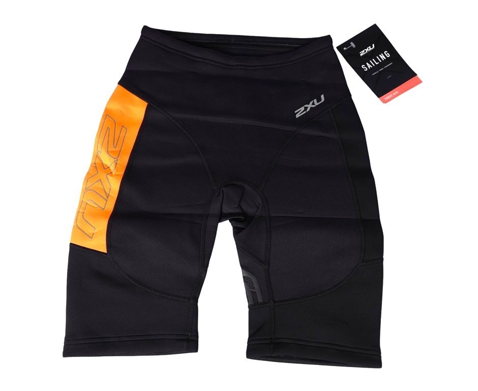 3 x 2XU Men's High Performance Power Shorts, Size XS, Black/Orange. Buyers