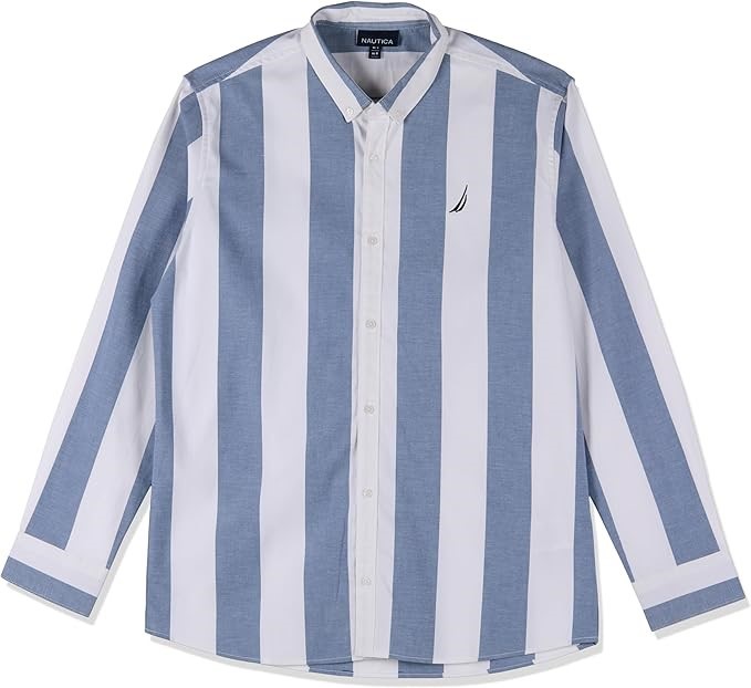 NAUTICA Men's Inwood Shirt, Size XL (UK), White/Blue (456), N1G00572. Buye