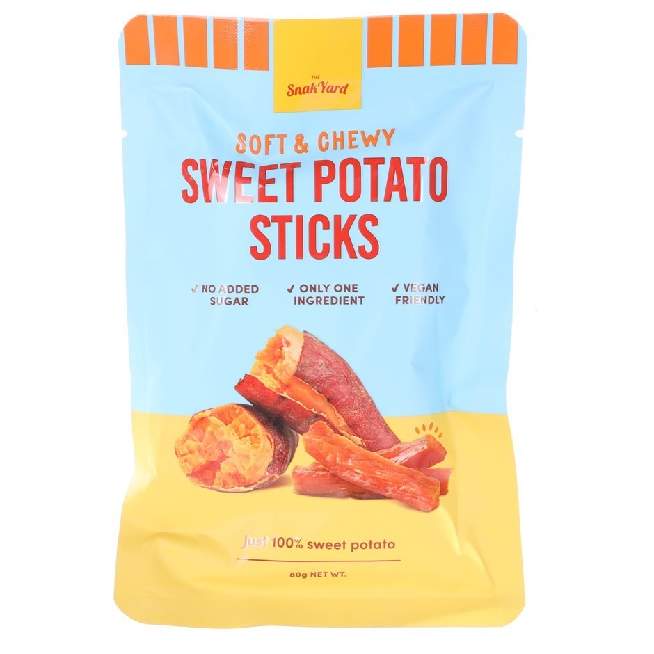15 x THE SNAK YARD Soft & Chewy Sweet Potato Sticks, Single Serve Packets,