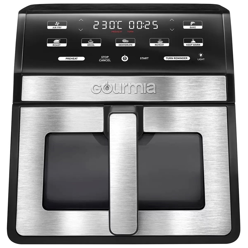 GOURMIA 7.6L Air Fryer, Black, Model GAF858. NB: Minor use, test okay.