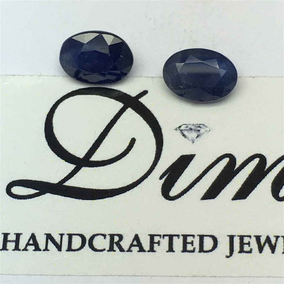 Two Stones Blue Sapphire Oval 2.46ct
