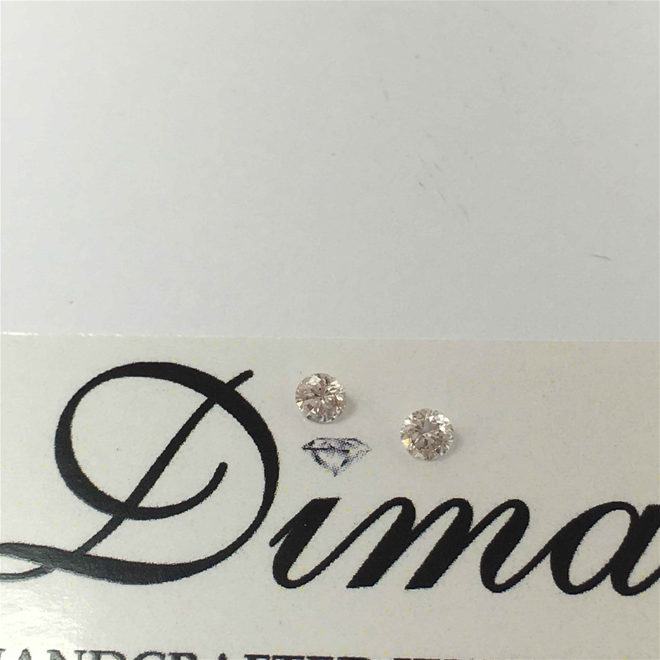0.062ct Two Stones  Pink Diamond Round