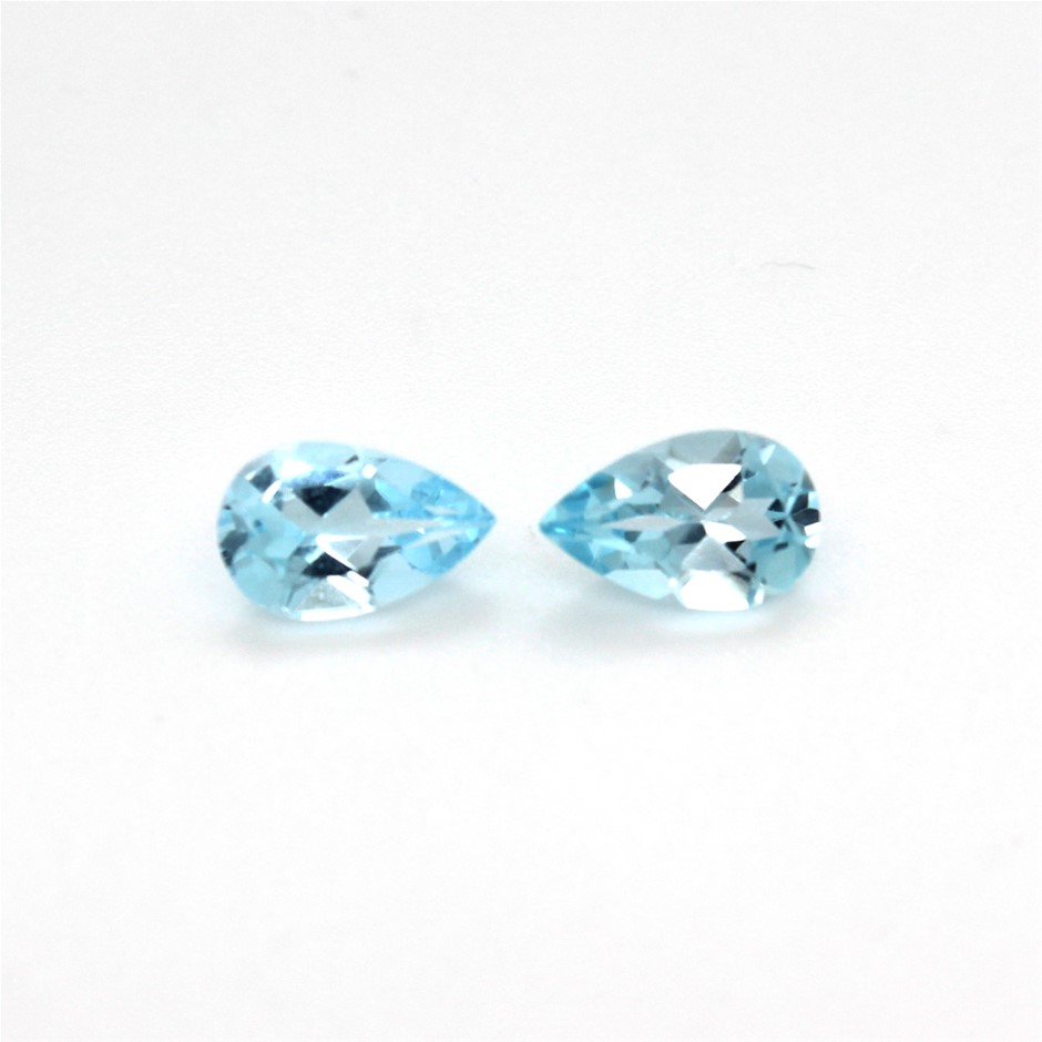 1.87 Ct Two Pear Blue Topaz Gemstone