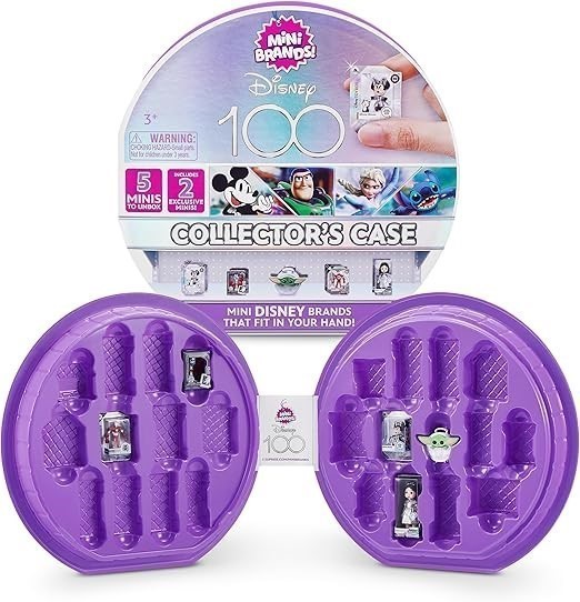 MINI BRANDS Disney 100 Platinum Collector's Case by ZURU with 2 Exclusive M