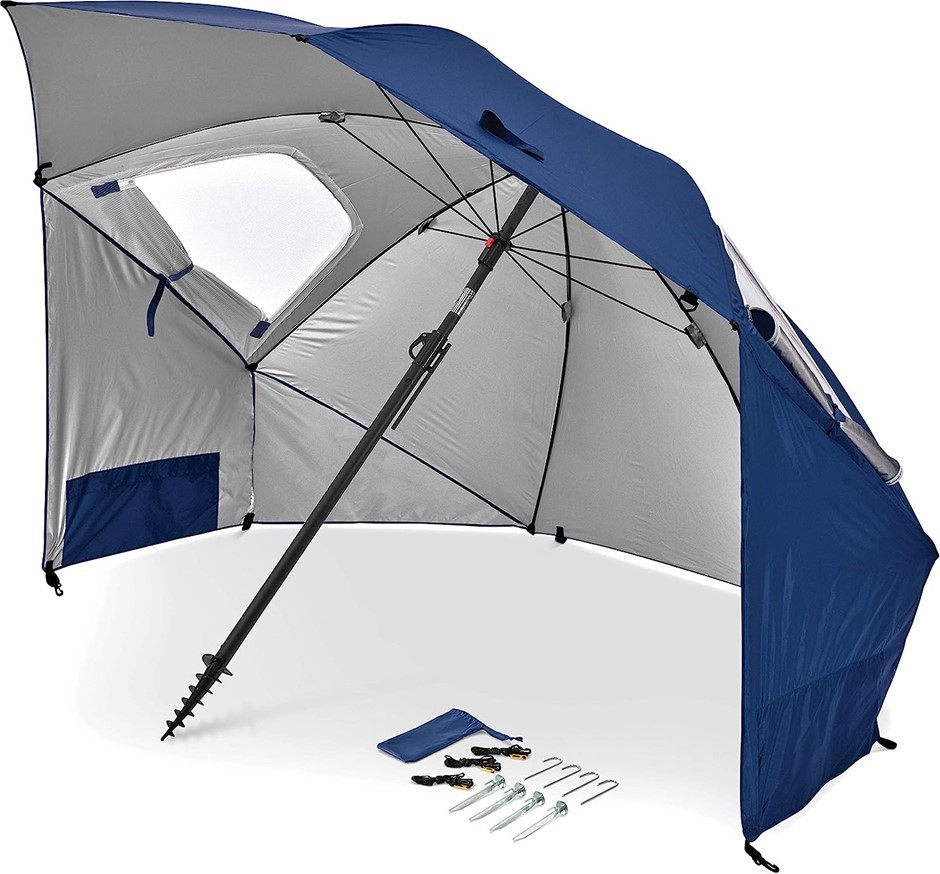 SKLZ Sport-Brella Premiere UPF 50+ Umbrella Shelter for Sun and Rain Protec