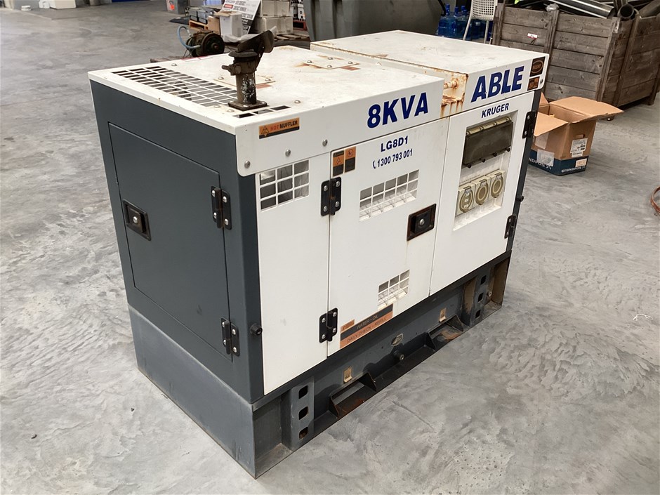 Able LG8D1 Generator Auction (0885-7057992) | Grays Australia