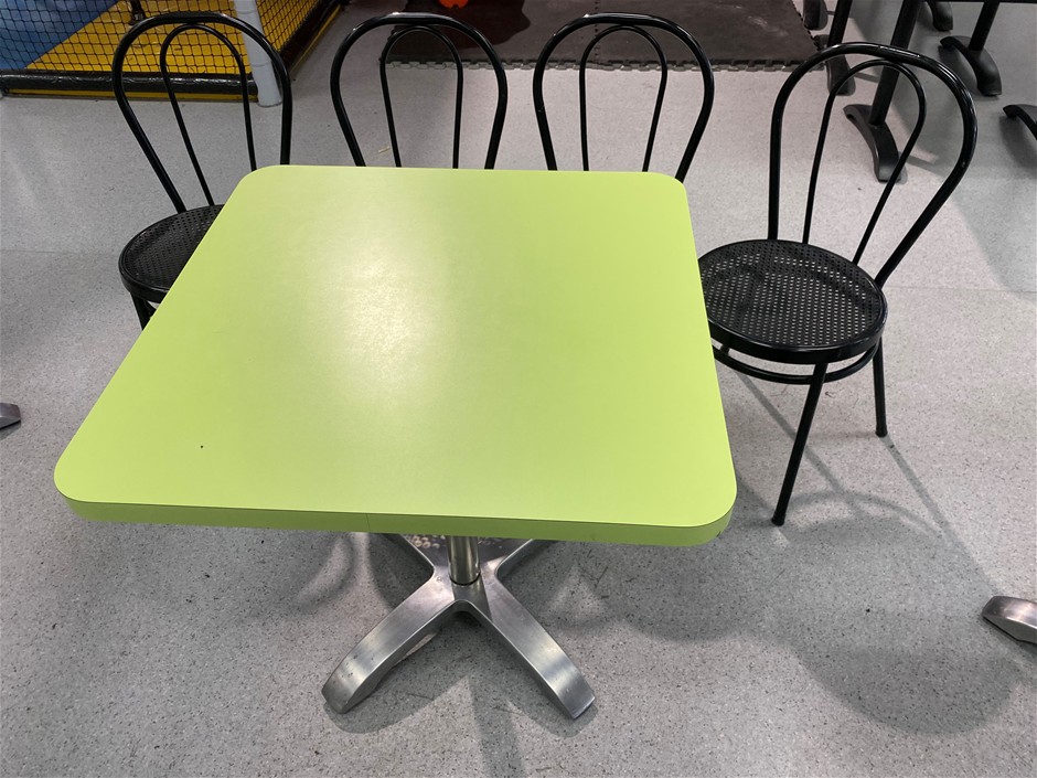 Café table with 4 stackable chairs Auction (0070-8020561) | Grays Australia