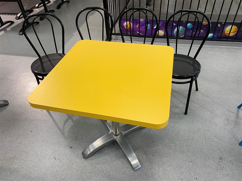 Café table with 4 stackable chairs Auction (0073-8020561) | Grays Australia