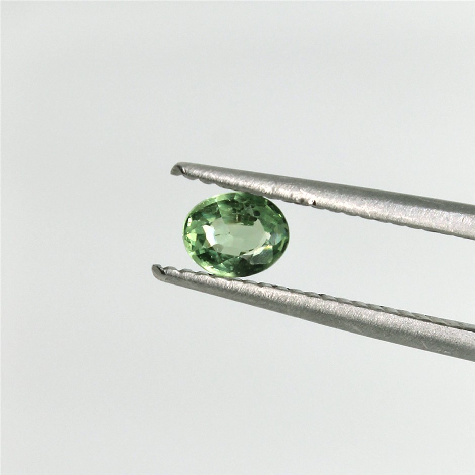0.35 Ct Oval Green Sapphire Gemstone