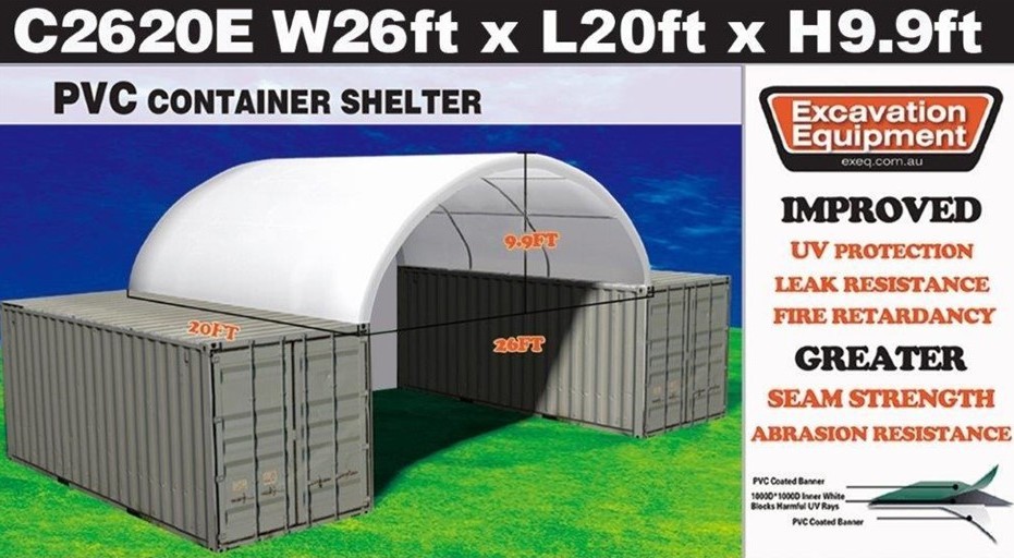 2025 Heavy duty 20ft Container Shelter with End Wall (Unused)