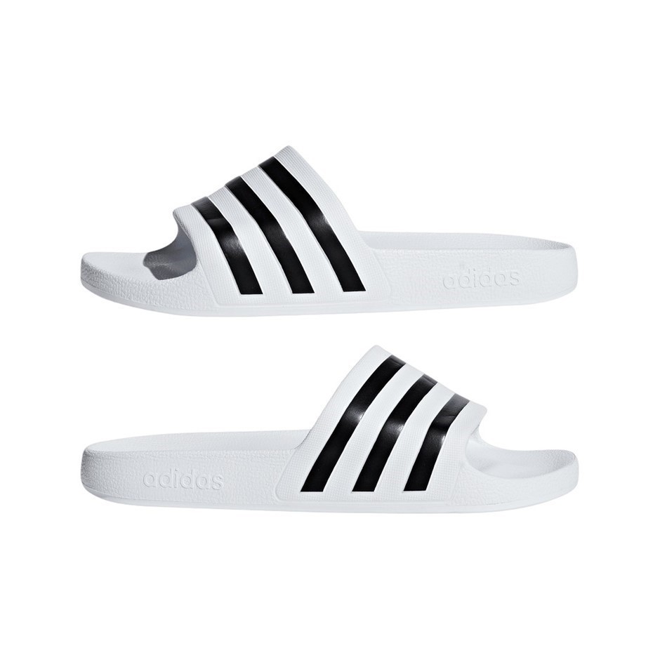 ADIDAS Adilette Aqua Slides, Size US9/UK9, White/Black/White, F35539.