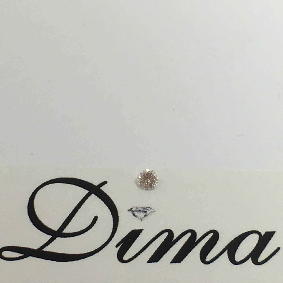 0.088ct One Stone Natural Pink Diamond Round