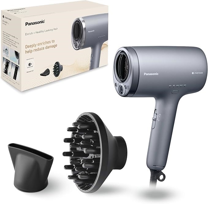 PANASONIC Nanoe & Mineral Hairdryer with Quick Dry Nozzle, Diffuser, Hot/Co