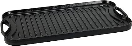 AMAZON BASICS Pre-Seasoned Cast Iron Reversible Rectangular Grill/Griddle,