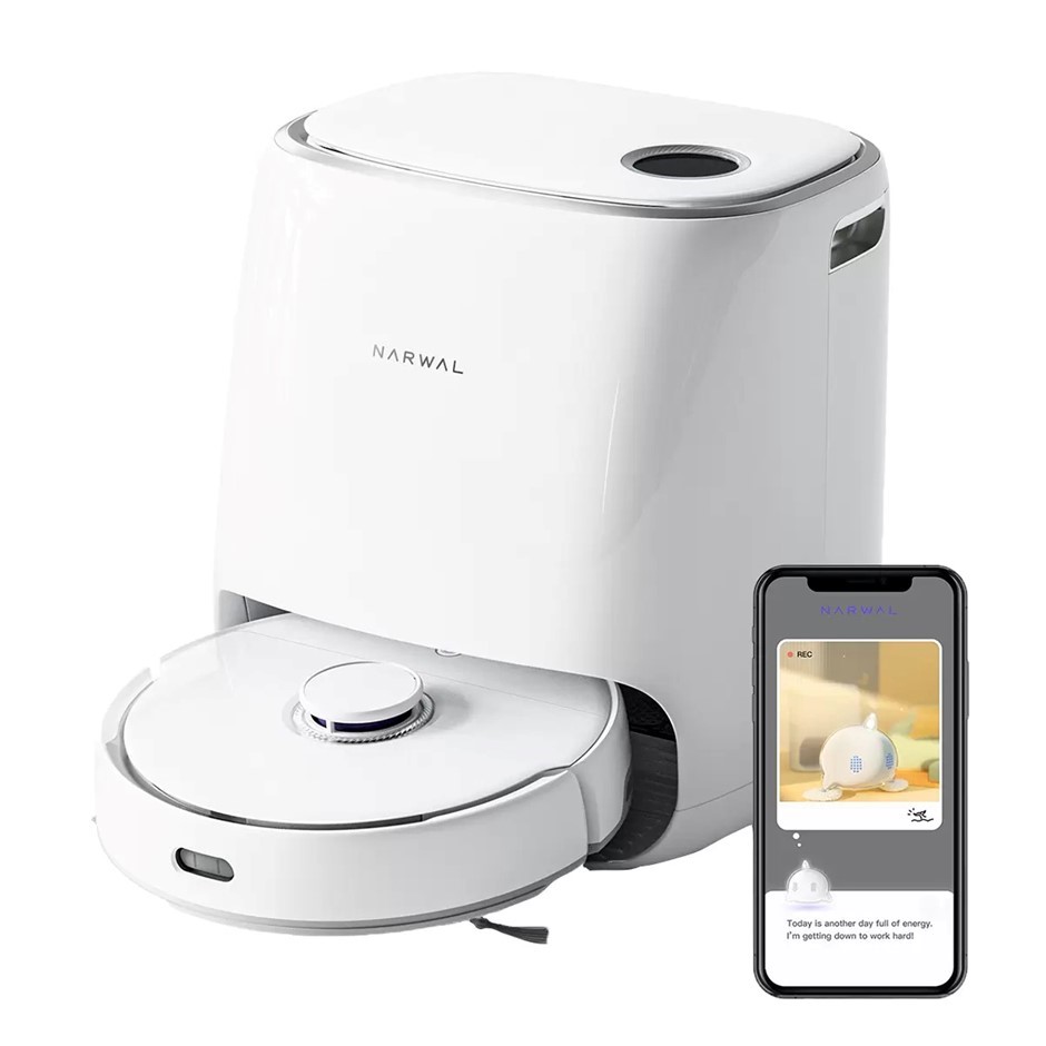 NARWAL Freo Self Cleaning Robot Vacuum & Mop Cleaner, White, Model YJCC012.