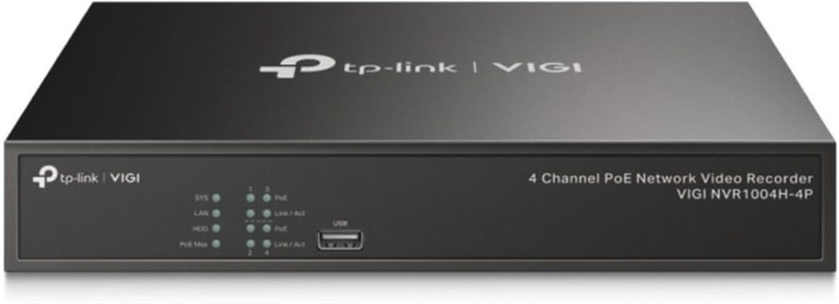 TP-LINK VIGI 4 Channel PoE+ Network Video Recorder (VIGI NVR1004H-4P).  Buy