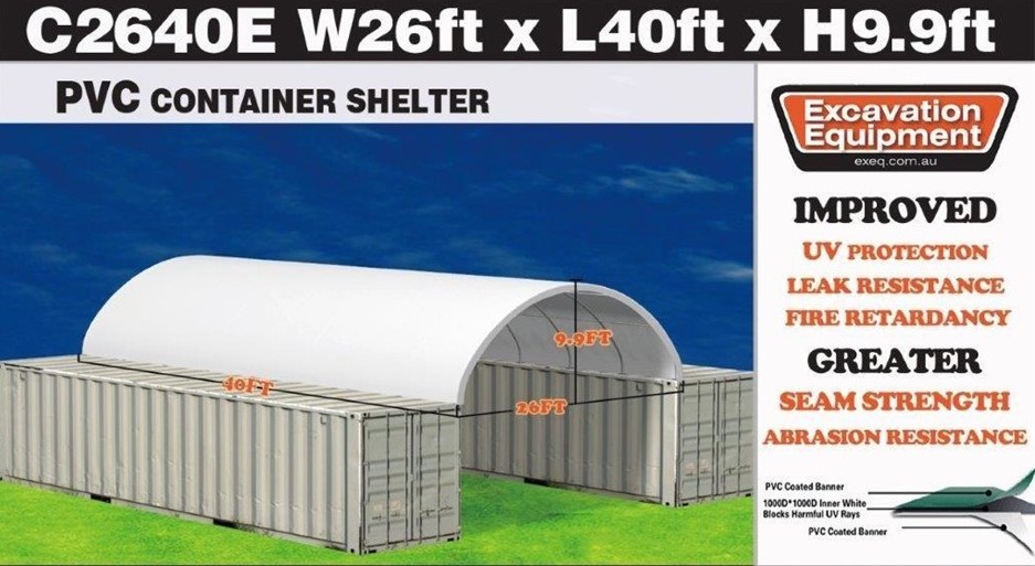 2025 Heavy duty 40ft Container Shelter with End Wall (Unused)