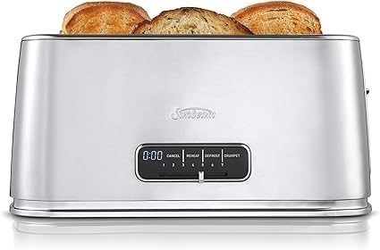 SUNBEAM Arise Long Slot 4-Slice Toaster, LED Countdown Timer Display, Brush