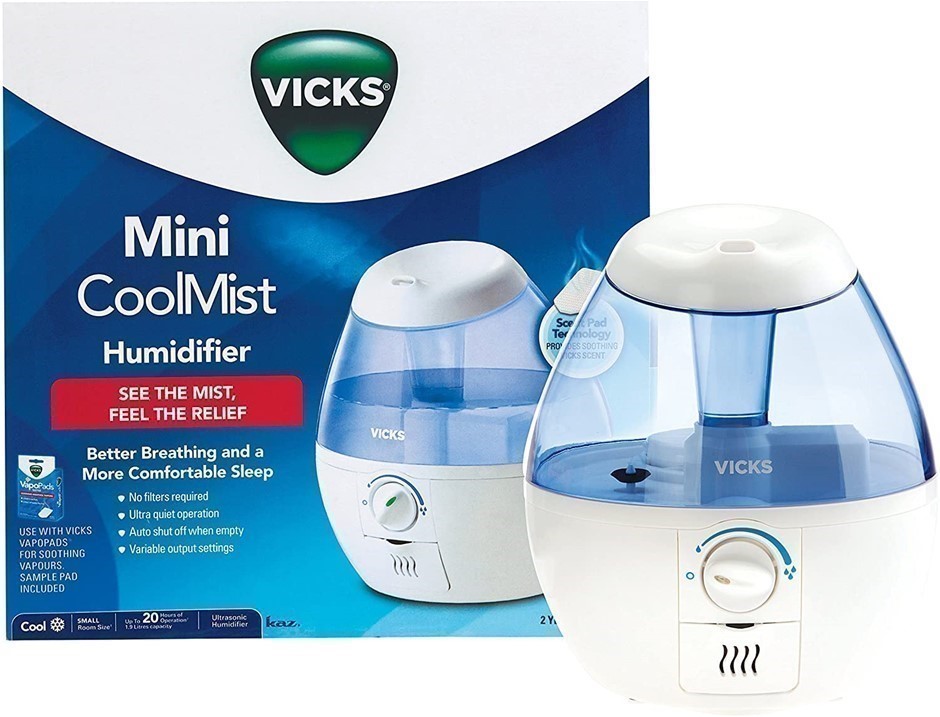 VICKS Mini CoolMist Humidifier , Auto Shut Off, Model: V250.