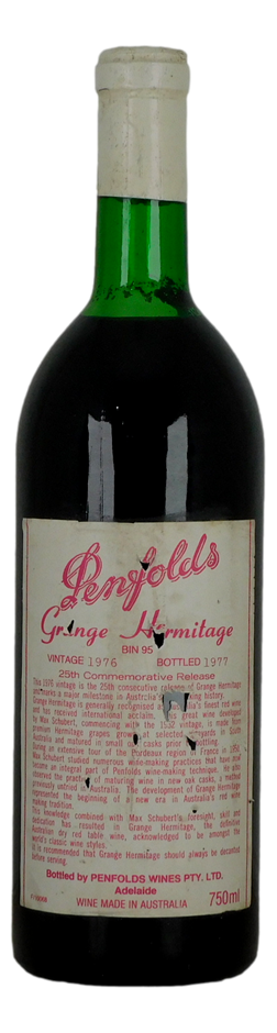 Penfolds Bin 95 Grange Hermitage 1976 (1x 750mL) SA.
