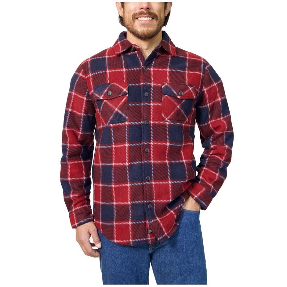 FREEDOM FOUNDRY Men's Plush Shirt Jacket, Size M, Red. Buyers Note - Disco