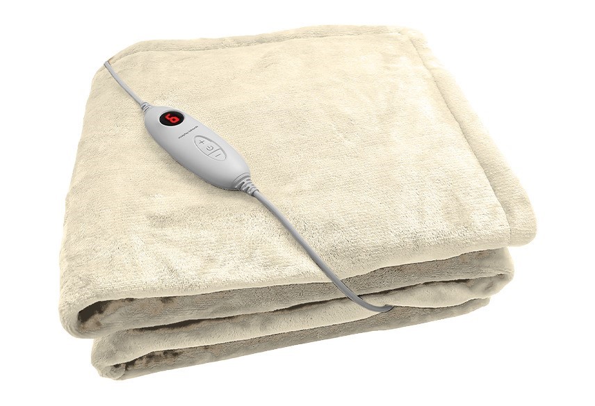 MORPHY RICHARDS Micro Fleece Heated Throw, 180cm x 130cm, Cream. NB: Minor