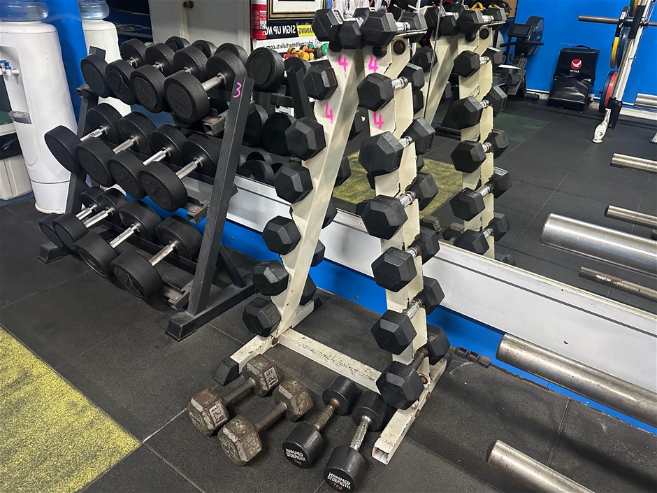 Rack of Dumbells Auction (0004-3035480) | Grays Australia