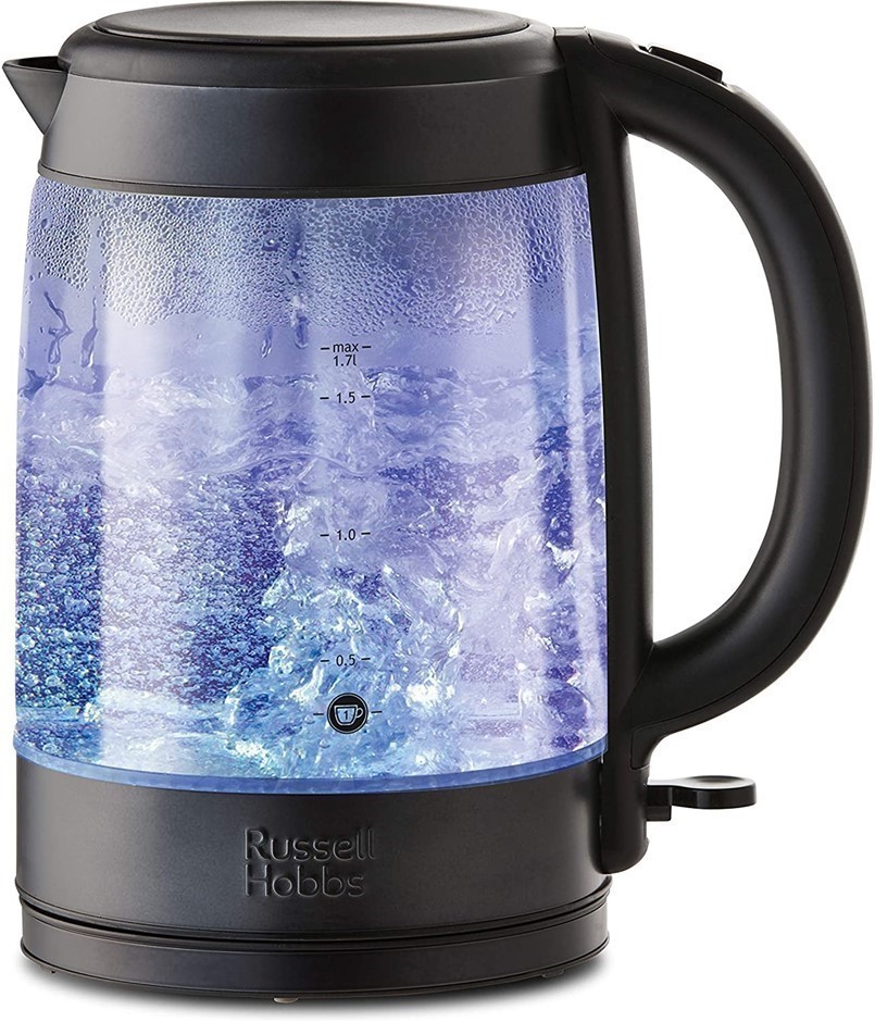 RUSSELL HOBBS Brooklyn Glass Kettle, Colour: Black, Model: RHK172BCH. NB: M