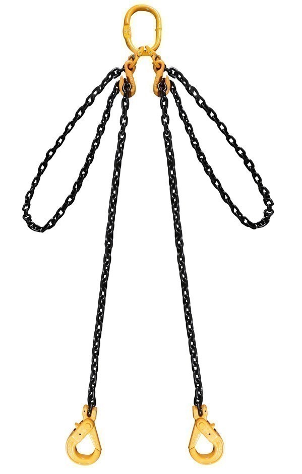 Lifting Chain Sling, 2Leg, WLL 2600kg, 7mm Chain x 2M c/w Clevis Self Locki