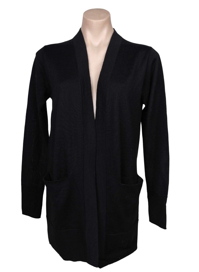 MATTY M Women's Essential Cardigan, Size M, Black. Buyers Note - Discount