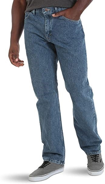 WRANGLER Men's Authentics 5-Pocket Relaxed Fit Jeans, Vintage Stonewatch, 4