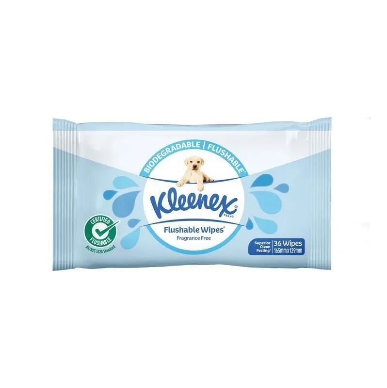 13 x Pack of 36pc KLEENEX Complete Clean Flushies Flushable Moist Toilet Ti