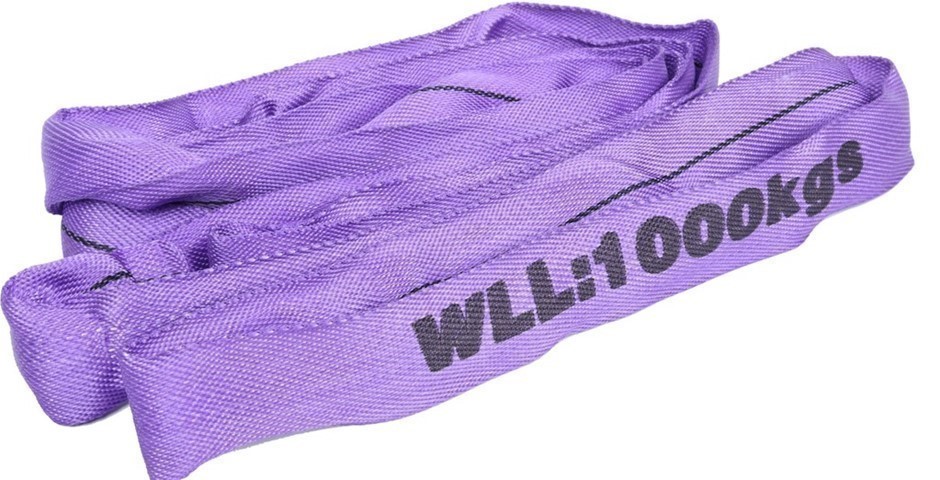 2 x Round Lifting Slings, WLL 1000 x 2.5M (With Test Cert). Buyers Note -