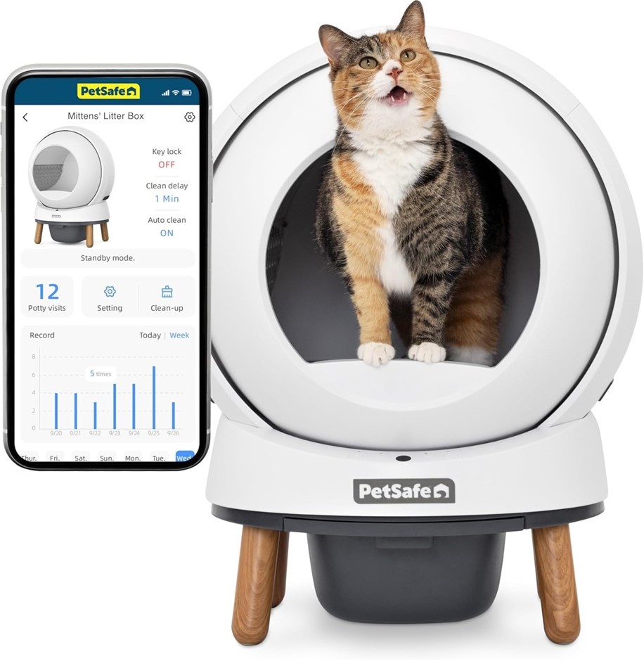 PETSAFE ScoopFree SmartSpin Self-Cleaning Litter Box. NB: Used