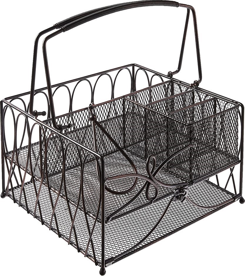 MIKASA Gourmet Basics Picnic Flatware Storage Caddy, Large, Style: Loop, An