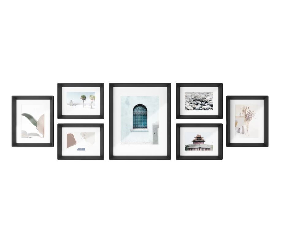 UMBRA 7pc Gallery Photo Frames, Black.