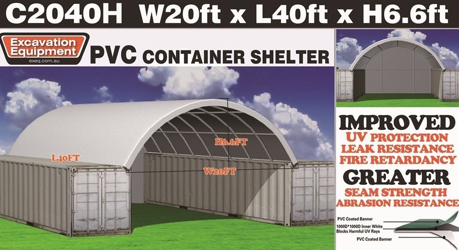 Heavy duty 40ft Container shelter with endwall (Unused)