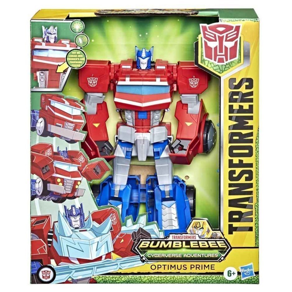 TRANSFORMERS 10 inch Roll N’ Change Optimus Prime - Dinobots Unite - Push-t